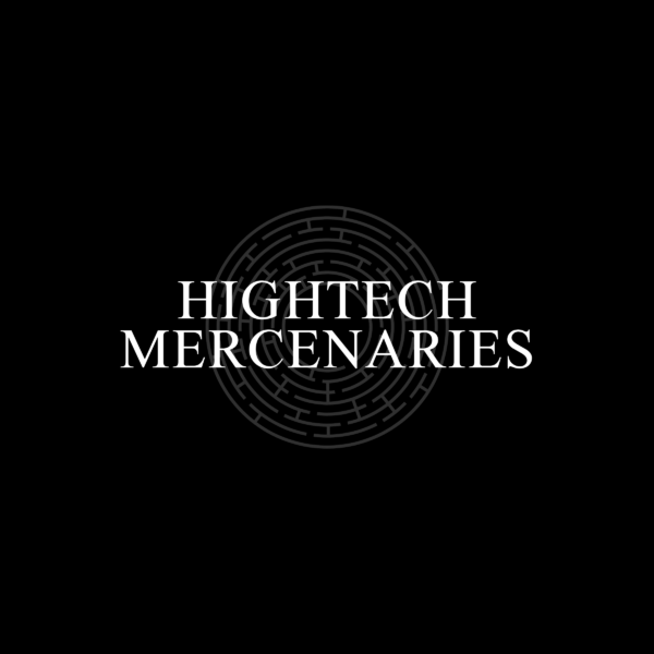 Hightech Mercenaries — Indices Parfums, visuel typographique sur fond noir.